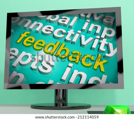 Feedback Word Cloud Screen Showing Opinion Evaluation And Surveys