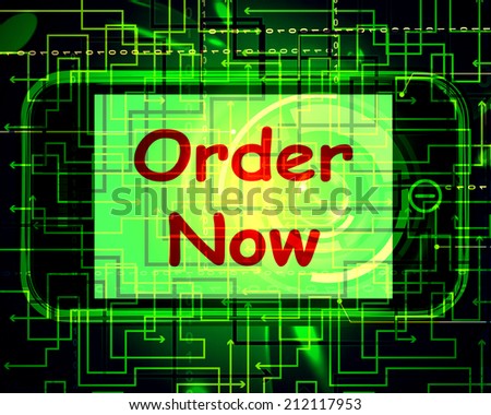 Order Now On Phone Showing Buying Online In Web Stores
