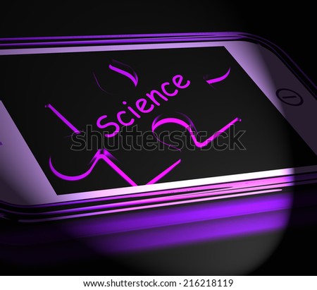 Science Smartphone Displaying Biology Chemistry And Physics