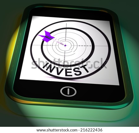 Invest Smartphone Displaying Investors And Investing Money Online