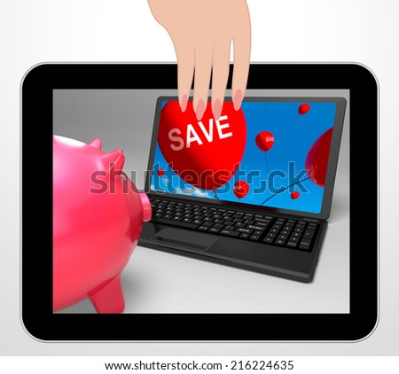 Save Laptop Displaying Promos And Discounts On Internet