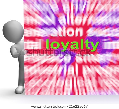Loyalty Word Cloud Sign Showing Customer Trust Allegiance And Devotion