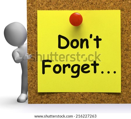 Don\'t Forget Note Meaning Important Remember Or Forgetting