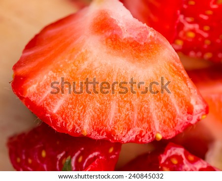 Strawberry Piece Representing Organic Products And Fruit