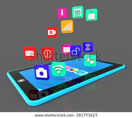 Social Media Phone Representing Application Software And Computer