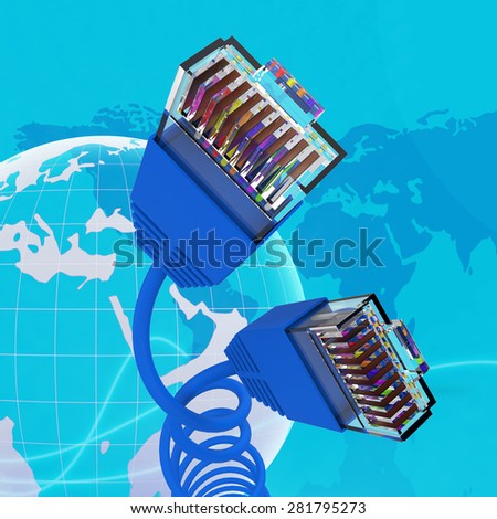 Internet Connection Showing World Wide Web And Network Server