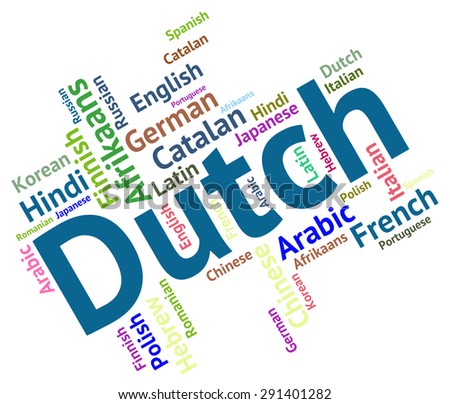 Dutch Language Showing Translator International And Wordcloud