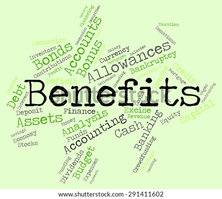 Benefits Word Representing Text Wordcloud And Compensation