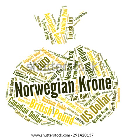 Norwegian Krone Showing Foreign Exchange And Wordcloud