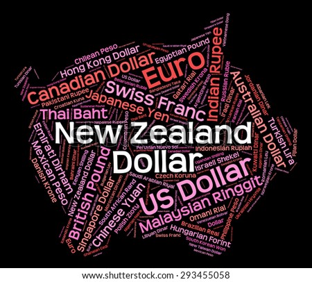 New Zealand Dollar Showing Foreign Exchange And Banknotes