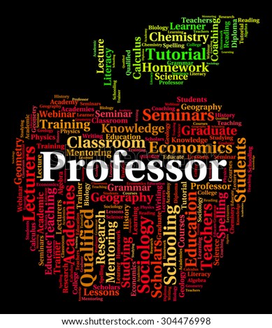 Professor Word Indicating Academics Lecturers And Teaching