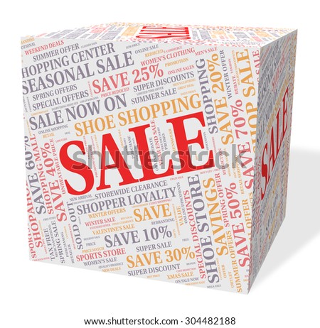 Sale Cube Meaning Promotional Discount And Offer
