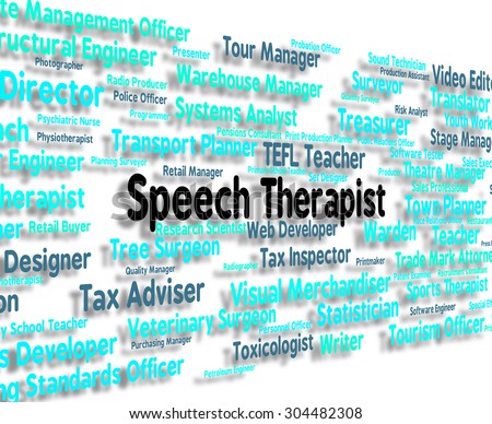 Speech Therapist Indicating Speak Position And Employee