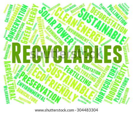 Recyclables Word Meaning Earth Friendly And Text