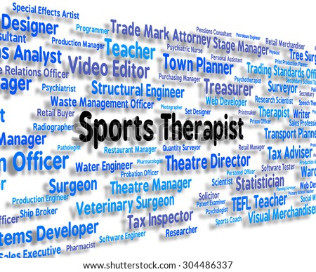 Sports Therapist Showing Physical Exercise And Text