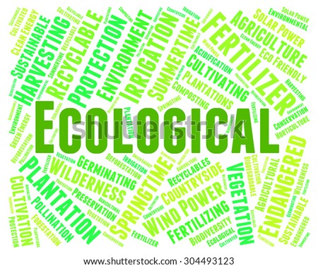 Ecological Word Showing Earth Day And Ecology