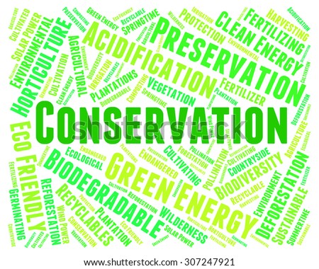Conservation Word Representing Earth Friendly And Conserving