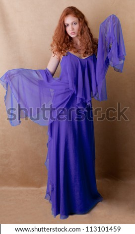 Pretty Woman in Long, Flowing Dress
