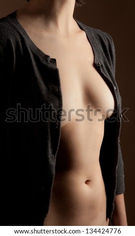 Anonymous Woman in Open Sweater