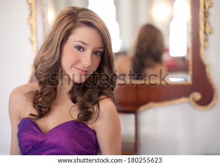Dressed Up Teen in Front of Fancy Mirror