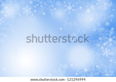 Light blue winter wallpaper with snow