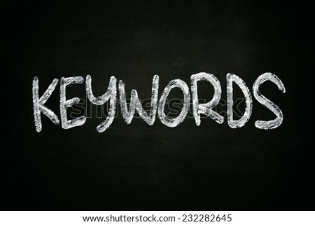 The word keywords written with chalk on blackboard