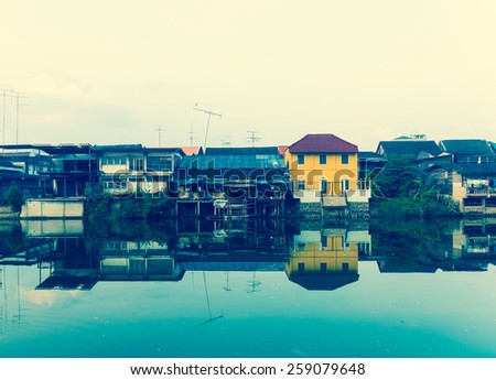 old waterfront house at Thailand