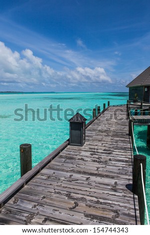 tropical water home villas resort on Maldives island at vacation