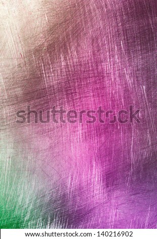 Scratched colored metal plate