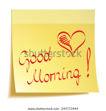 Good Morning note with heart