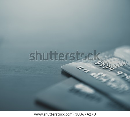 Macro image of credit cards - Split toned