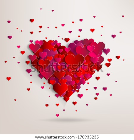 Valentines day Abstract paper hearts Love Valentines day Abstract paper hearts Love