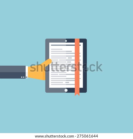 Flat background with hand and
