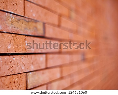 Brick Wall with Selective Focus. Horizontal composition.
