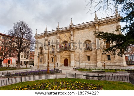 Old University College of Santa Cruz, XV century. Valladolid University,  Spain.