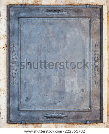 Old metal frame empty for background or texture