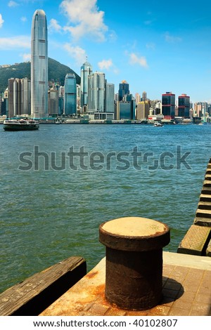 A view at Hong Kong island from Kowloon pier