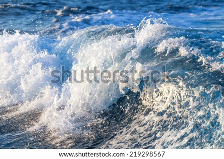 stormy waves with splashes