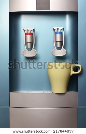water dispenser and cup, water cooler