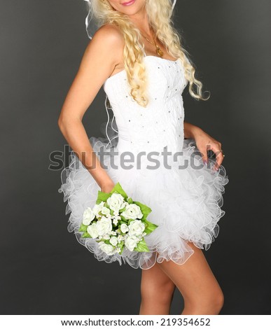 Wedding style - gentle bride in bridal dress