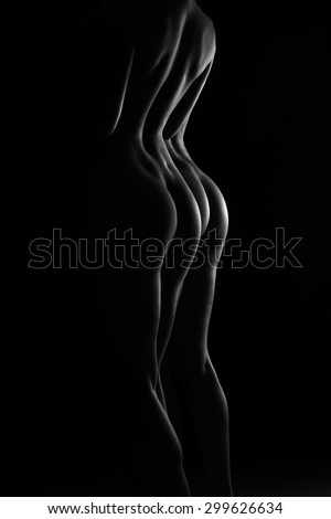 Sexy body nude two woman. Naked sensual two beautiful girl. Artistic black and white photo.