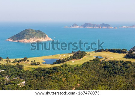 The Clearwater Bay Golf Country Club in Hong Kong in a misty day