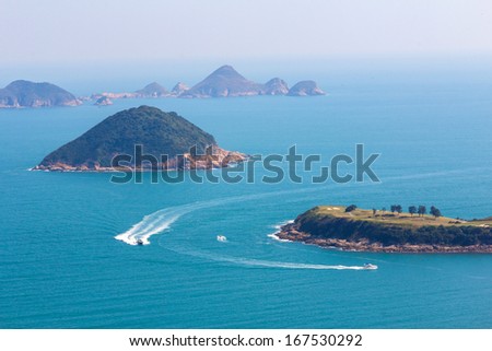 The Clearwater Bay Golf Country Club in Hong Kong, China in a misty day