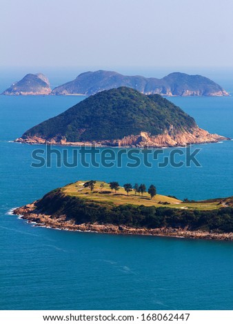 Scenic View of Hong Kong Clearwater Bay Golf Country Club in a Misty Day