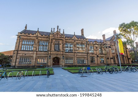 SYDNEY, NSW, AUSTRALIA - May 30, 2014: Anderson Stuart Building at Sydney University, Australia. Five Nobel or Crafoord laureates have been affiliated with the university as graduates and faculty.