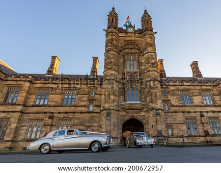 SYDNEY, NSW, AUSTRALIA - May 30, 2014: Historic Quadrant Building at Sydney University, Australia. Five Nobel or Crafoord laureates have been affiliated with the university as graduates and faculty.