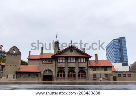 MELBOURNE, AUSTRALIA- JUNE 3, 2014: The Mission to Seafarers building. The Mission to Seafarers helps seafarers such as Wenying and Raja with whatever problems they may face, every day.