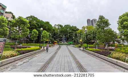 MACAU - JUNE 6, 2014: Camoes Garden and Grotto, or just Camoes Garden as well, is one of Macau\'s oldest parks. The park is also Macau\'s largest, covering an area of nearly 20,000 square meters .