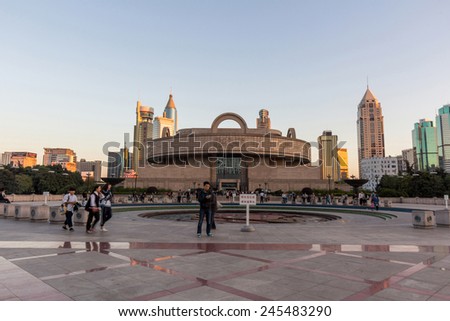 SHANGHAI, CHINA - OCT 24, 2014: Shanghai museum at People's square in Shanghai. Located in this building since 1959 which previously hosted insurance companies and bank offices.