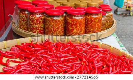 Red Chili and Chili Sauce are very popular in Guilin, China
